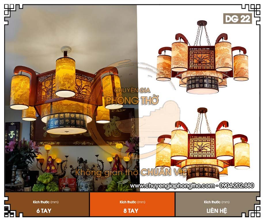 Đèn chùm treo nhà thờ họ DG22 Đèn chùm treo nhà thờ họ DG22