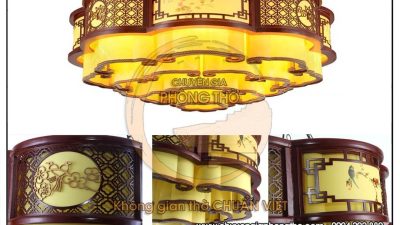 Đèn gỗ thả trần phòng thờ DG24