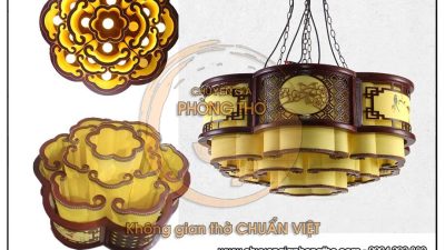 Đèn gỗ thả trần phòng thờ DG24