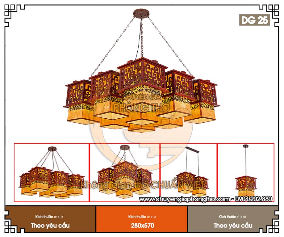 Đèn thả trần phòng thờ DG25 Đèn thả trần phòng thờ DG25