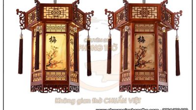 Đèn lồng gỗ lục giác DG41 trang trí phòng thờ