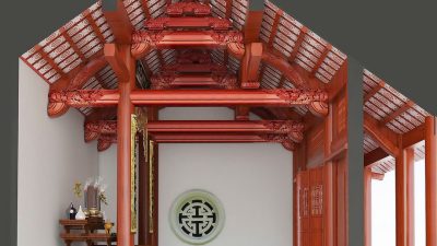 Bản vẽ tận dụng tối đa không gian của nhà thờ họ 2 tầng 2 mái tại Thành phố Ninh Bình