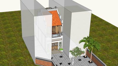 Bản vẽ tận dụng tối đa không gian của nhà thờ họ 2 tầng 2 mái tại Thành phố Ninh Bình