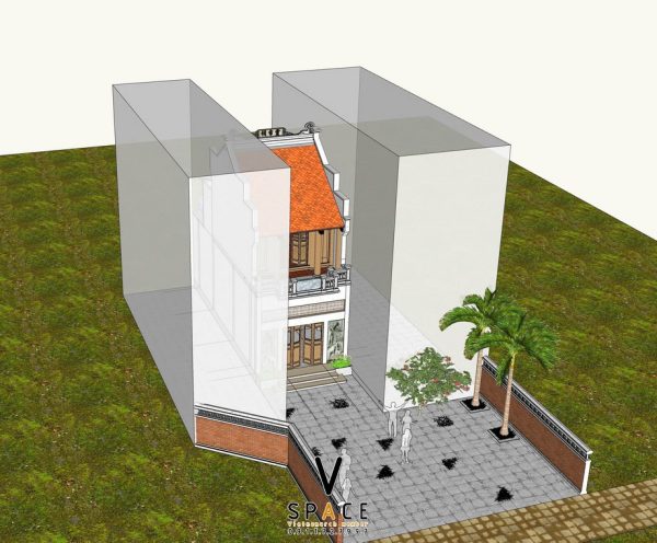 Bản vẽ tận dụng tối đa không gian của nhà thờ họ 2 tầng 2 mái tại Thành phố Ninh Bình