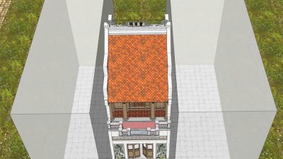 Bản vẽ tận dụng tối đa không gian của nhà thờ họ 2 tầng 2 mái tại Thành phố Ninh Bình