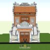 Bản vẽ thiết kế nhà thờ họ 2 tầng 2 mái tại Huyện Đông Hưng, Thái Bình với cổng tam qu