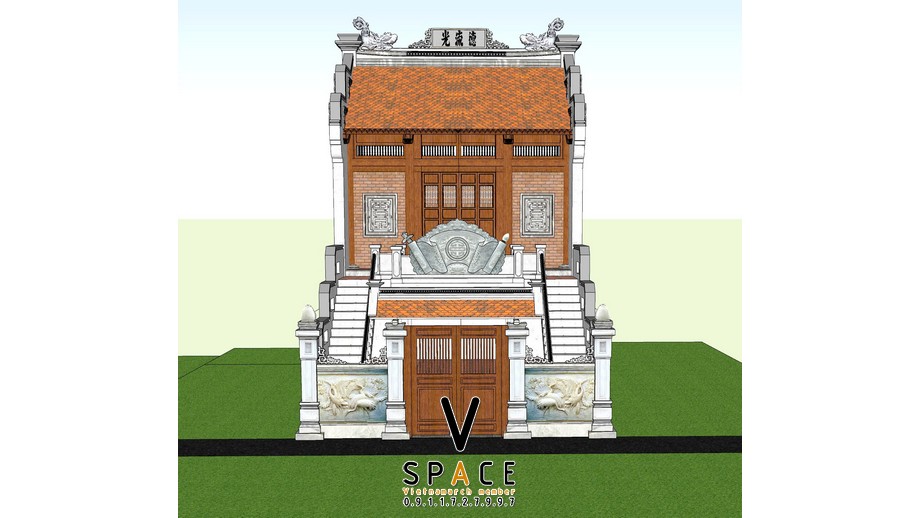 Bản vẽ thiết kế nhà thờ họ 2 tầng 2 mái tại Huyện Đông Hưng, Thái Bình với cổng tam quan đá Bản vẽ thiết kế nhà thờ họ 2 tầng 2 mái tại Huyện Đông Hưng, Thái Bình với cổng tam qu