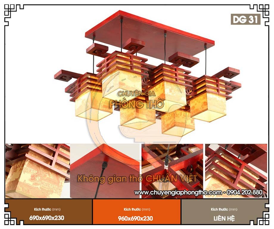 Đèn chùm trang trí phòng thờ DG31 Đèn chùm trang trí phòng thờ DG31