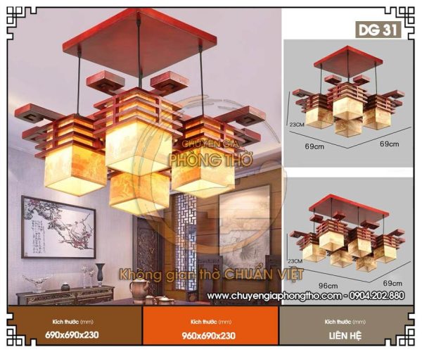 Đèn chùm trang trí phòng thờ DG31