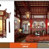 Đèn lồng gỗ lục giác DG41 trang trí phòng thờ