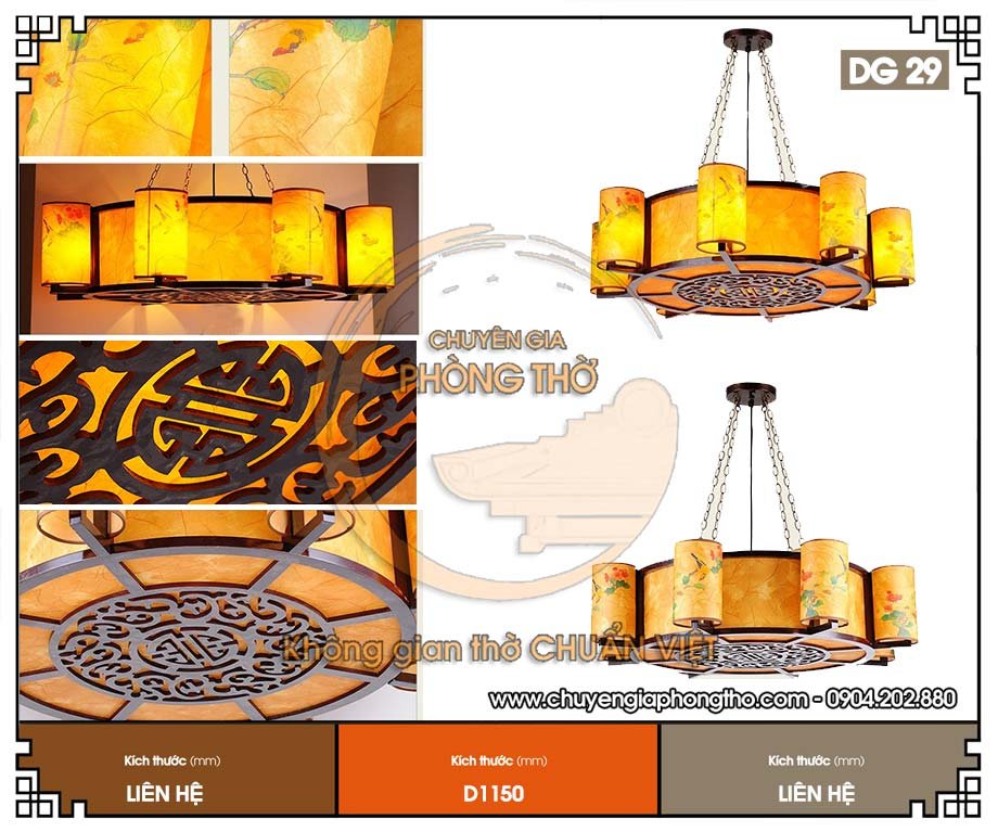 Đèn phòng thờ hình trống DG29 Đèn phòng thờ hình trống DG29