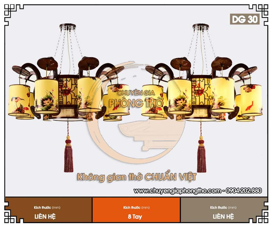 Đèn thả gỗ trang trí phòng thờ DG30 Đèn thả gỗ trang trí phòng thờ DG30
