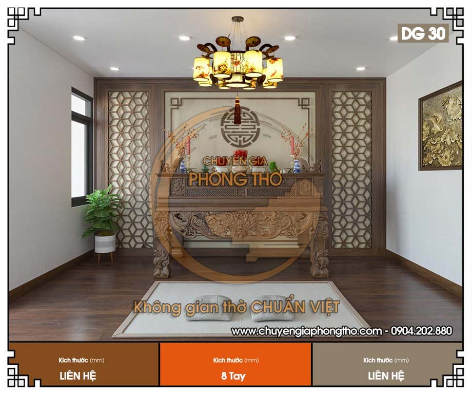 Đèn thả gỗ trang trí phòng thờ DG30 Đèn thả gỗ trang trí phòng thờ DG30