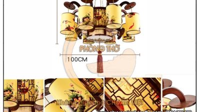 Đèn thả gỗ trang trí phòng thờ DG30
