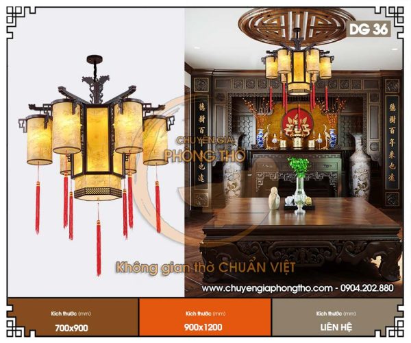 Đèn thả phong cách Trung Hoa DG36 cho không gian phòng thờ