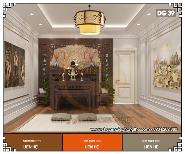 Đèn thả trần phòng thờ đơn giản DG39