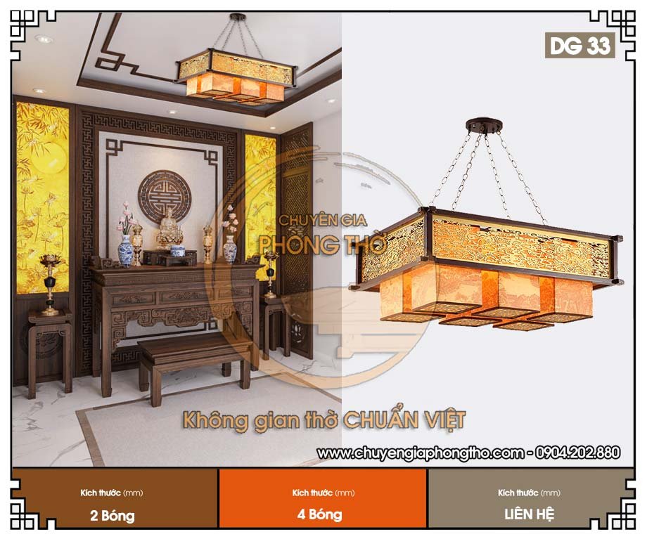 Đèn treo trần phòng thờ DG33 Đèn treo trần phòng thờ DG33