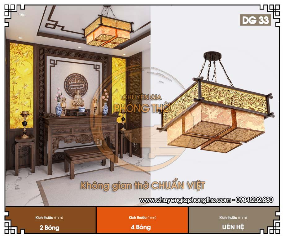 Đèn treo trần phòng thờ DG33 Đèn treo trần phòng thờ DG33