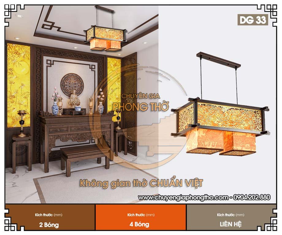 Đèn treo trần phòng thờ DG33 Đèn treo trần phòng thờ DG33