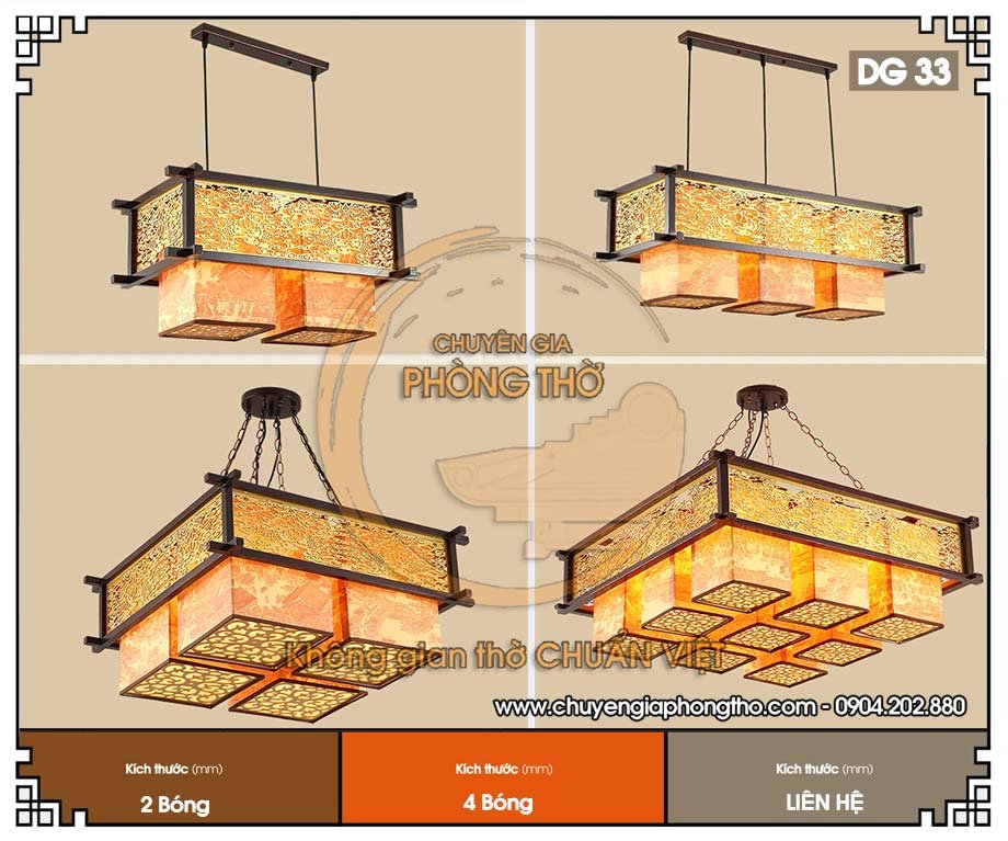 Đèn treo trần phòng thờ DG33 Đèn treo trần phòng thờ DG33