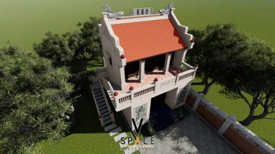 Dự án nhà thờ họ 2 tầng 2 mái tại Huyện Thanh Liêm, Hà Nam kết hợp cột trang trí liên hoa