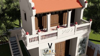 Dự án nhà thờ họ 2 tầng 2 mái tại Huyện Thanh Liêm, Hà Nam kết hợp cột trang trí liên hoa