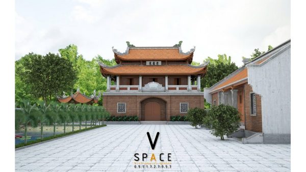Kiến trúc nhà thờ họ 2 tầng 8 mái kết hợp nhà ngang tại Thành phố Bảo Lộc, Lâm Đồng
