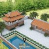 Kiến trúc nhà thờ họ 2 tầng 8 mái kết hợp nhà ngang tại Thành phố Bảo Lộc, Lâm Đồng