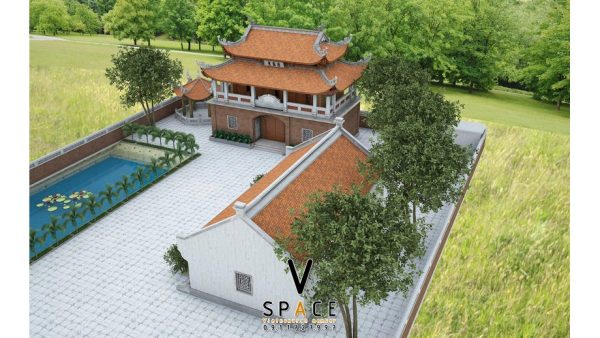 Kiến trúc nhà thờ họ 2 tầng 8 mái kết hợp nhà ngang tại Thành phố Bảo Lộc, Lâm Đồng