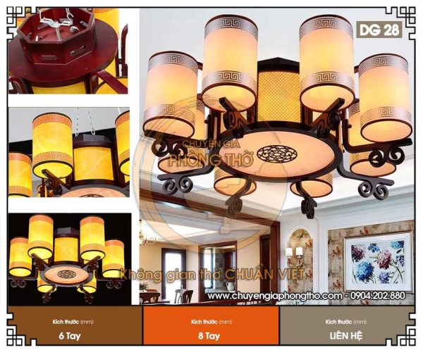 Mẫu đèn chùm cho phòng thờ DG28