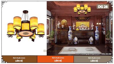 Mẫu đèn chùm cho phòng thờ DG28