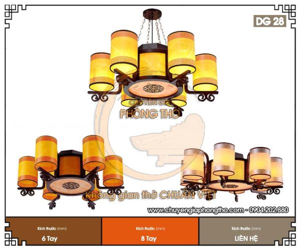 Mẫu đèn chùm cho phòng thờ DG28