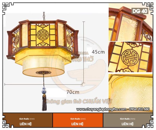Mẫu đèn phòng thờ chữ thọ DG40