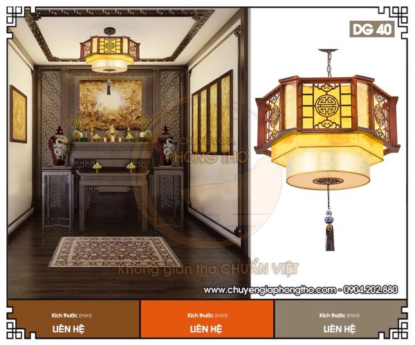 Mẫu đèn phòng thờ chữ thọ DG40