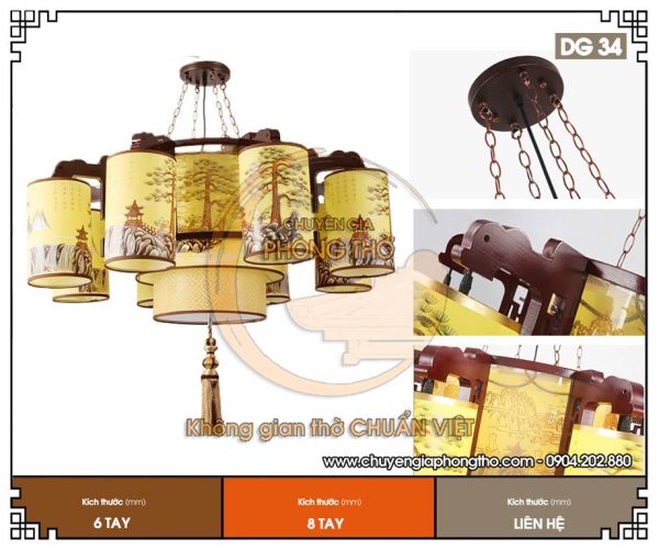 Mẫu đèn trần phòng thờ DG34