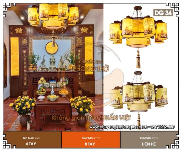 Mẫu đèn trần phòng thờ DG34
