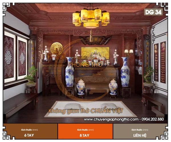 Mẫu đèn trần phòng thờ DG34