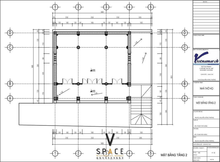 Bản vẽ chi tiết nhà thờ họ 2 tầng 3 gian tại Yên Mỹ Hưng Yên Bản vẽ chi tiết nhà thờ họ 2 tầng 3 gian tại Yên Mỹ Hưng Yên