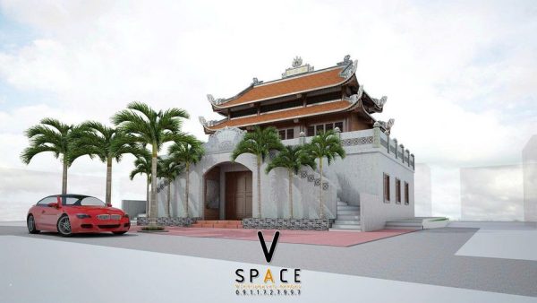 Phối cảnh nhà thờ họ 2 tầng 8 mái tại Thị xã An Khê, Gia Lai