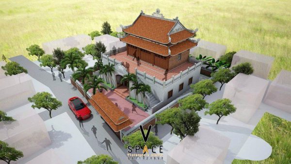 Phối cảnh nhà thờ họ 2 tầng 8 mái tại Thị xã An Khê, Gia Lai