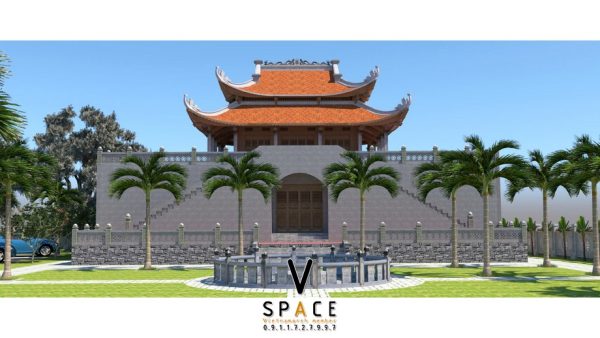 Nhà thờ họ 2 tầng 8 mái trong khuôn viên kiến trúc rộng lớn tại Thị xã Đồng Xoài, Bình Phước