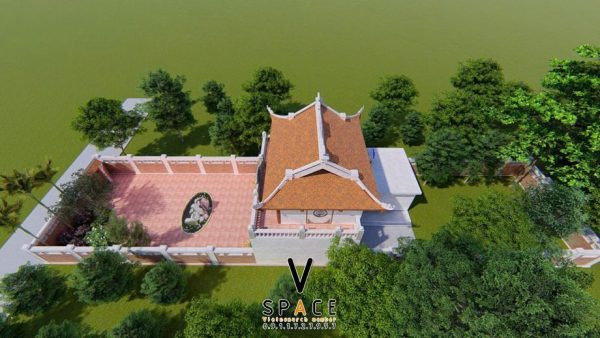 Bản vẽ nhà thờ họ 3 gian 4 mái 2 tầng tại Huyện Đắk Glei, Kon Tum