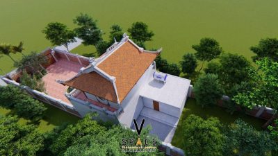 Bản vẽ nhà thờ họ 3 gian 4 mái 2 tầng tại Huyện Đắk Glei, Kon Tum