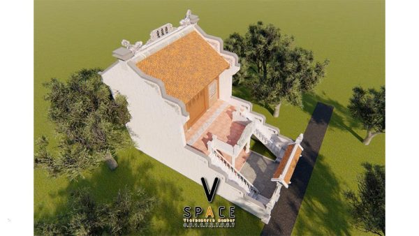 Phối cảnh độc đáo nhà thờ họ 2 tầng 2 mái 3 gian tại Huyện Quan Sơn, Thanh Hoá