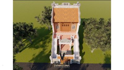 Phối cảnh độc đáo nhà thờ họ 2 tầng 2 mái 3 gian tại Huyện Quan Sơn, Thanh Hoá