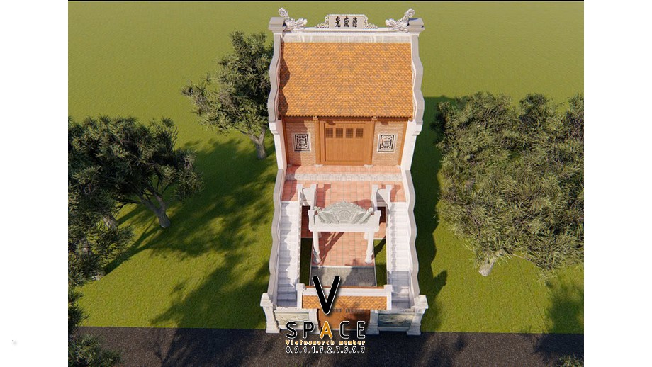 Phối cảnh độc đáo nhà thờ họ 2 tầng 2 mái 3 gian tại Huyện Quan Sơn, Thanh Hoá