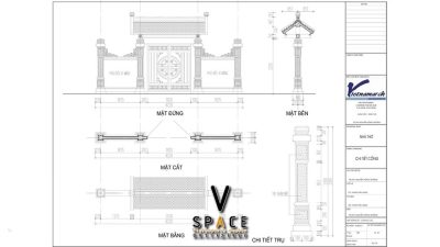 Phối cảnh độc đáo nhà thờ họ 2 tầng 2 mái 3 gian tại Huyện Quan Sơn, Thanh Hoá