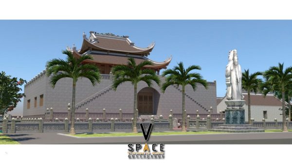 Phối cảnh nhà thờ họ 2 tầng 8 mái Huyện Bình Xuyên, Vĩnh Phúc
