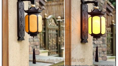 Đèn cột cổng nhà gỗ nhà thờ họ DG44