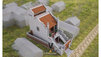 Kiến trúc nhà thờ họ 2 tầng 3 gian tại Huyện Nam Trực, Nam Định